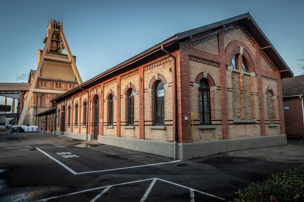 Bildmotiv der übertägigen Gebäude inklusive Schacht König Wilhelm II.